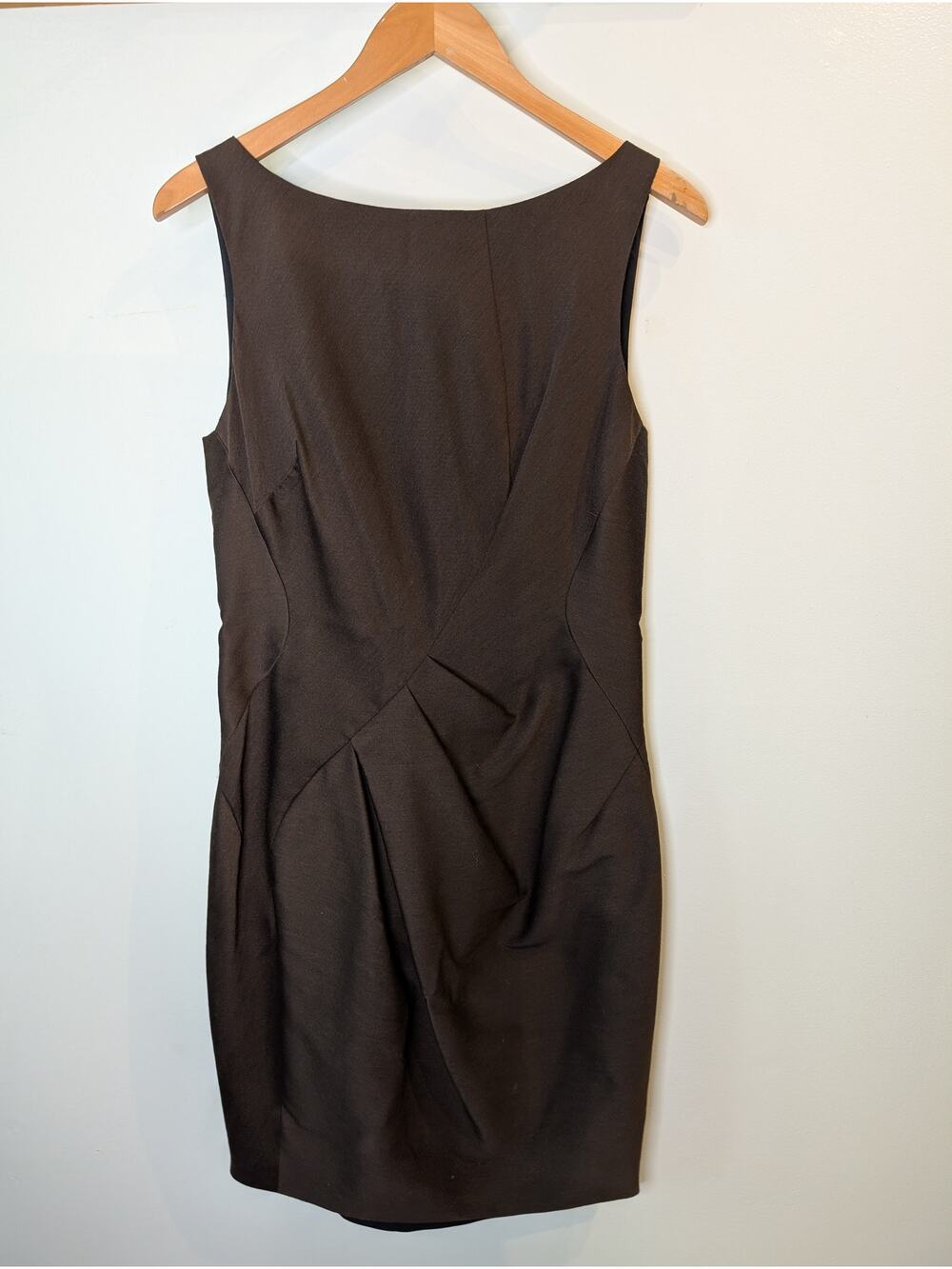 J MENDEL Chocolate Brown Silk Wool Sleeveless Dress Women's Size 10 NWT Designer
